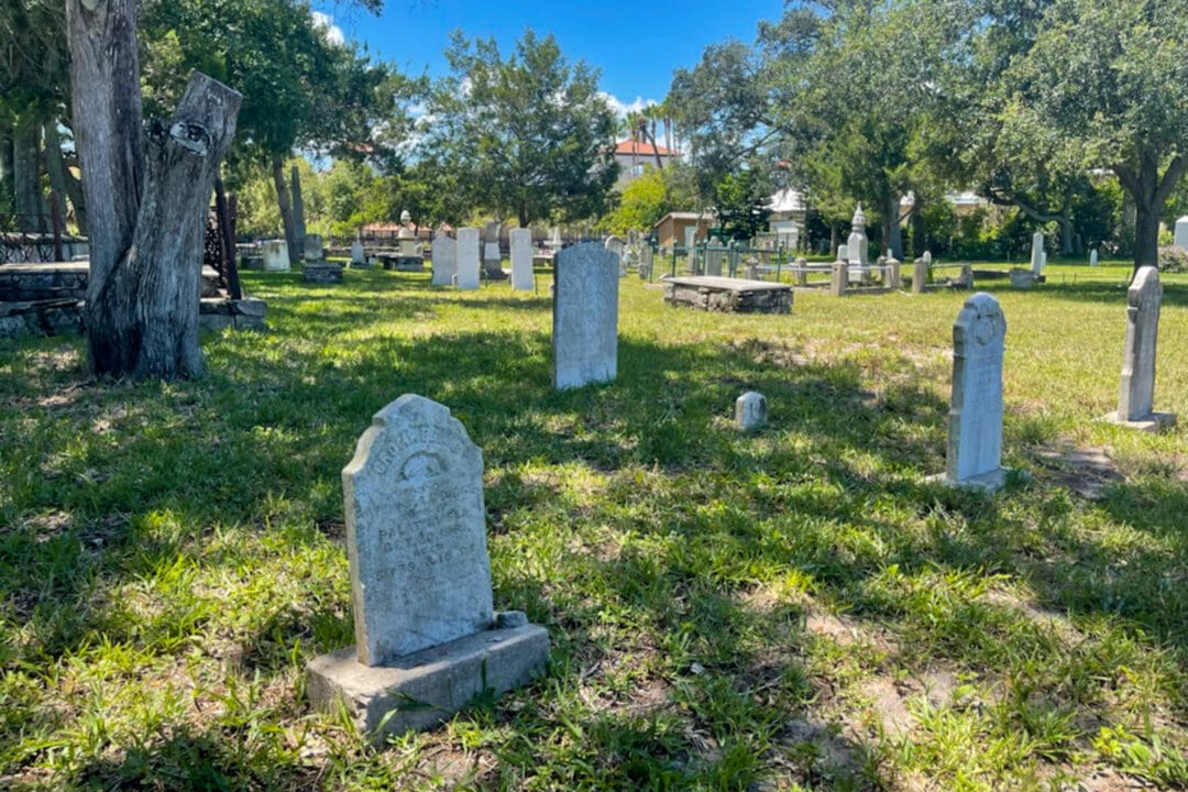 tombstones in a historic cemetery