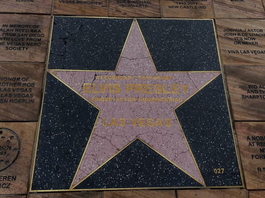 A star honoring legendary musician Elvis Presley is on display in the ground on the Las Vegas Strip.