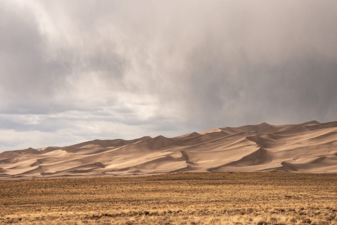 Towering sand dunes fill the sky at Colorado's Great Sand Dunes National Park
