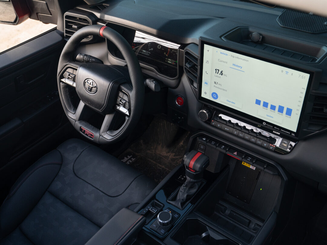 The heated and cooled driver’s seat of the 2023 Toyota Tundra TRD Pro iFORCE MAX