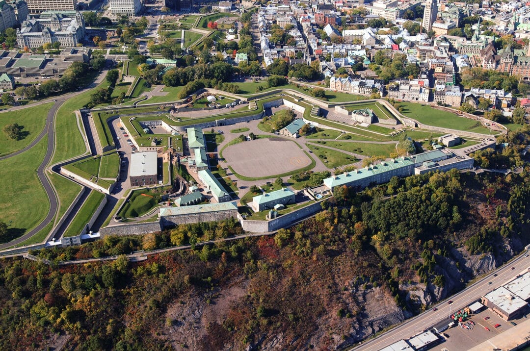 Aerial view of Citadel of Québec on a sunny day