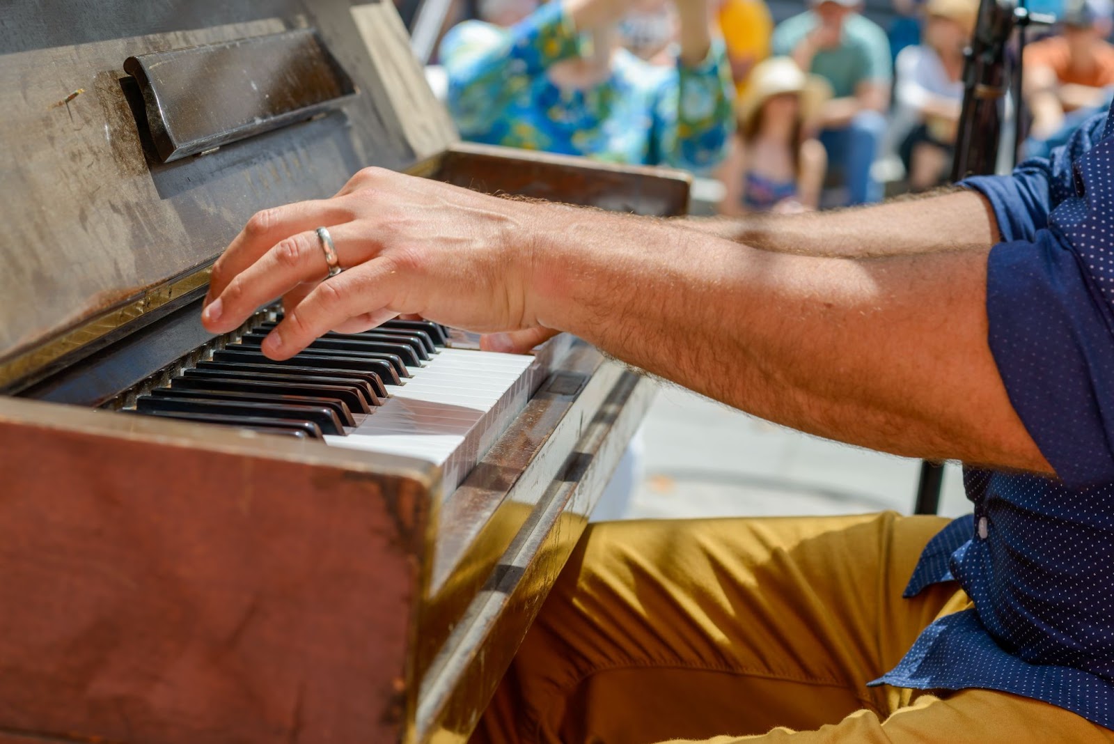 Piano players hands at Jazzfest, one of the best festivals in the U.S.