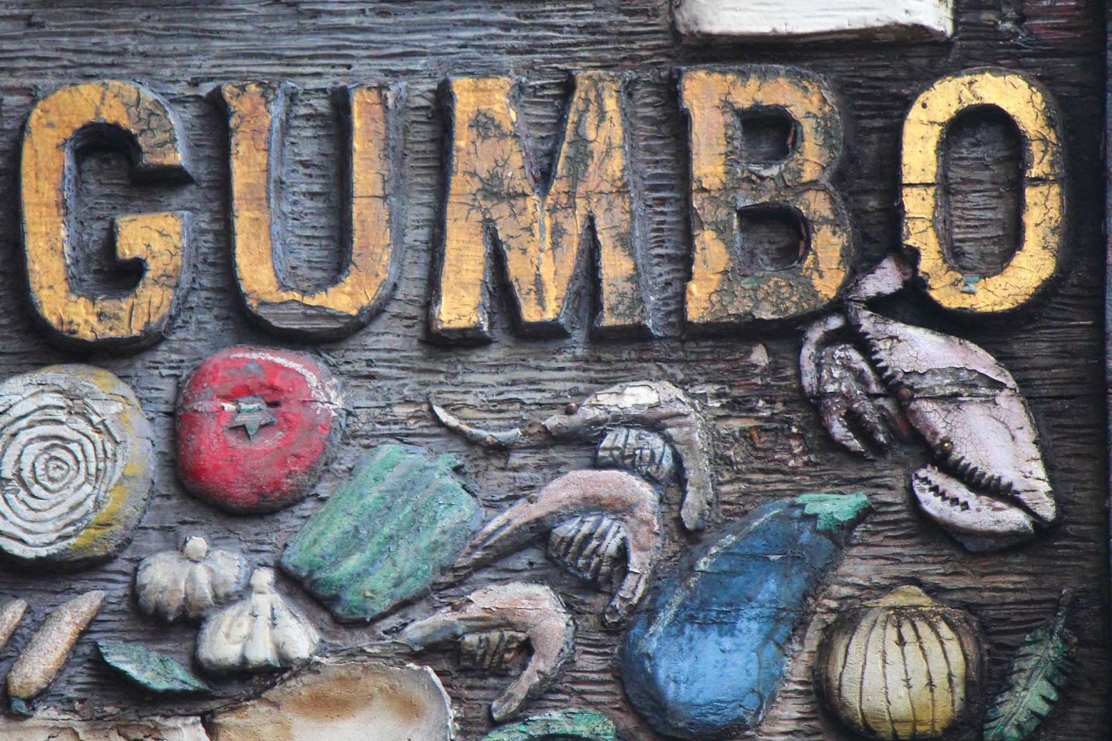 Gumbo wood carving