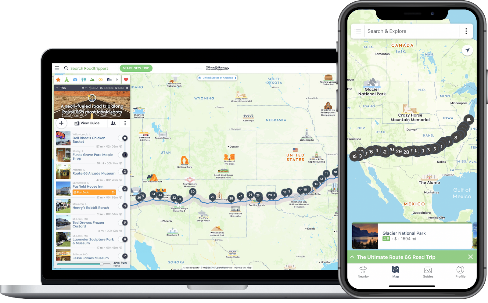 Roadtrippers travel planning app