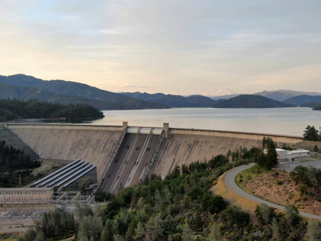 Shasta Dam in Shasta State Historic Park, CA