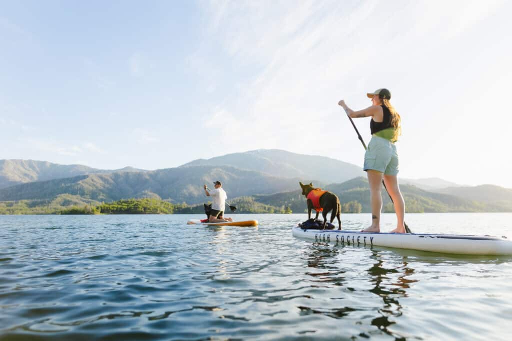 Paddle boarding in Whiskeytown, CA