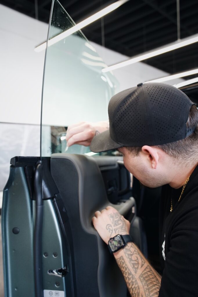 Applying window tint to a car window